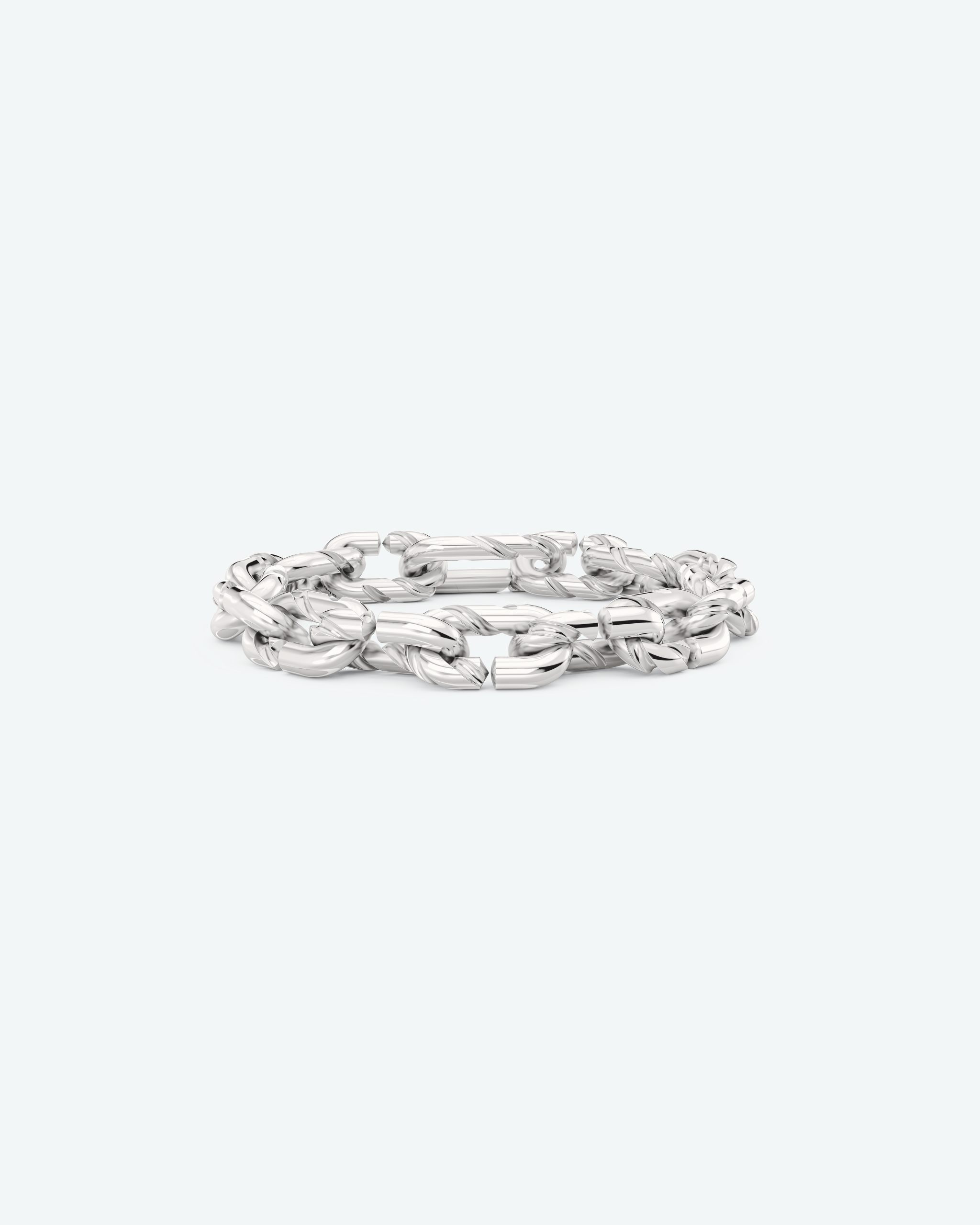 Machina Link Bracelet 4mm in White Gold