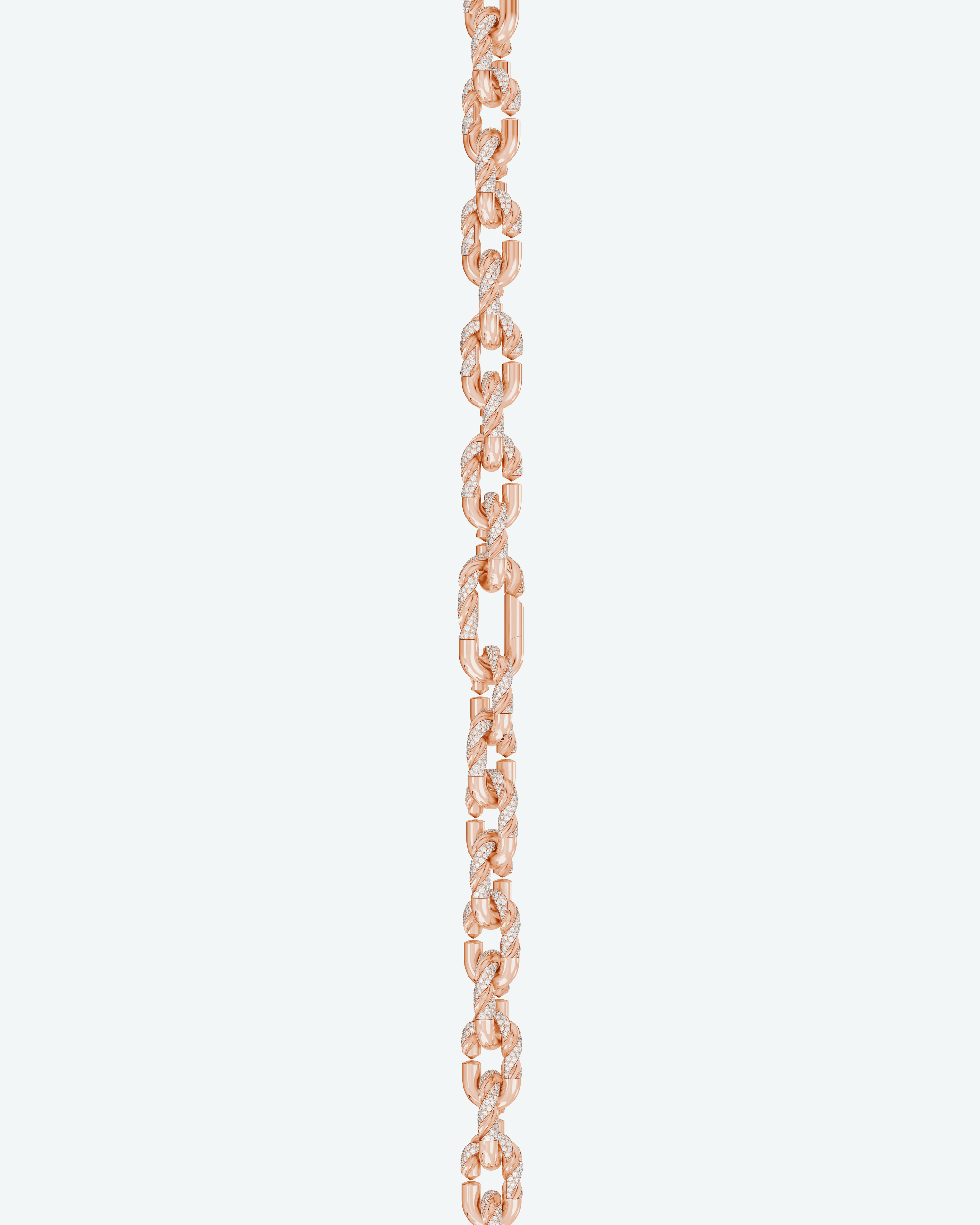 Machina Link Necklace 3mm in Rose Gold with Diamonds