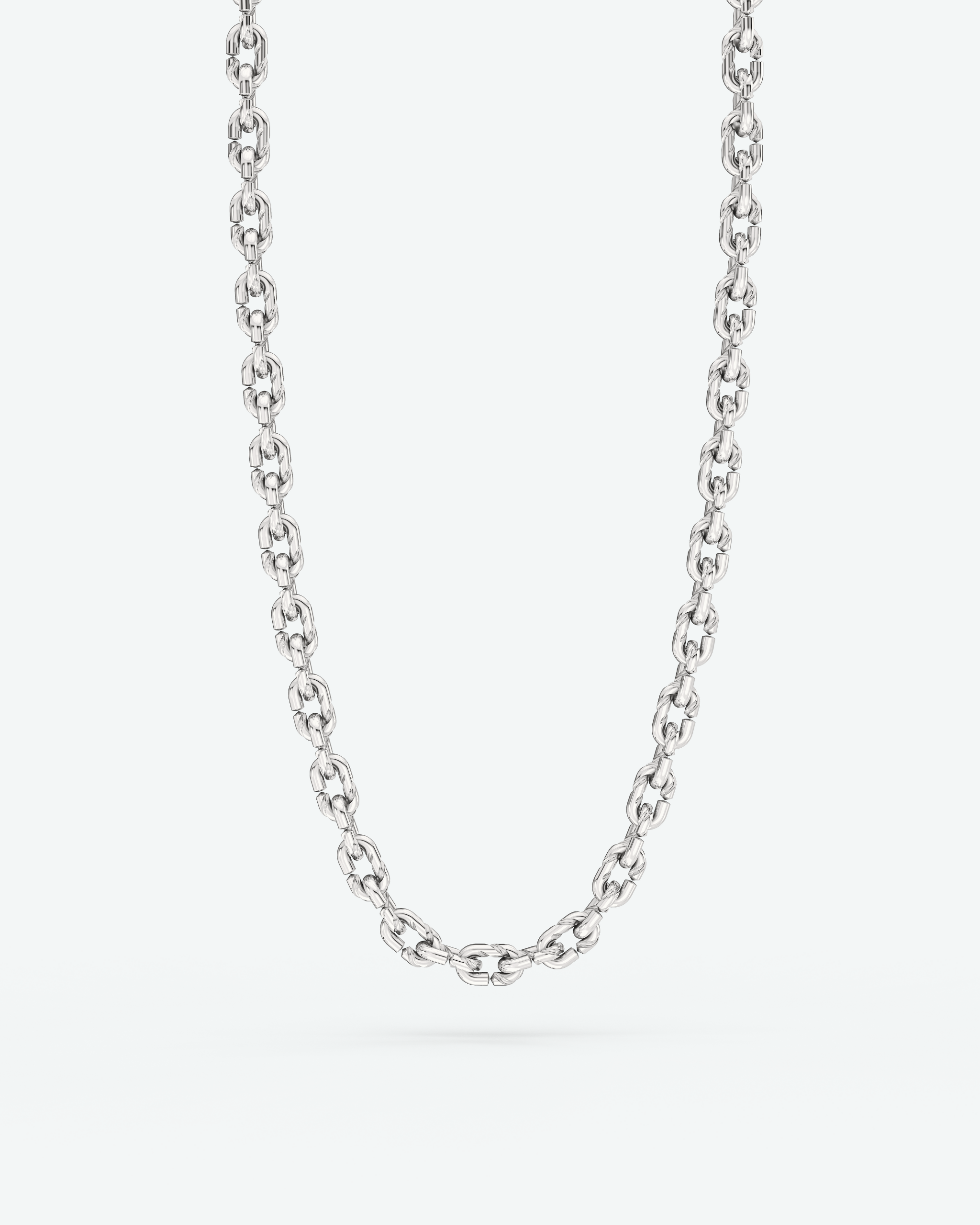 Machina Link Necklace 3mm in White Gold