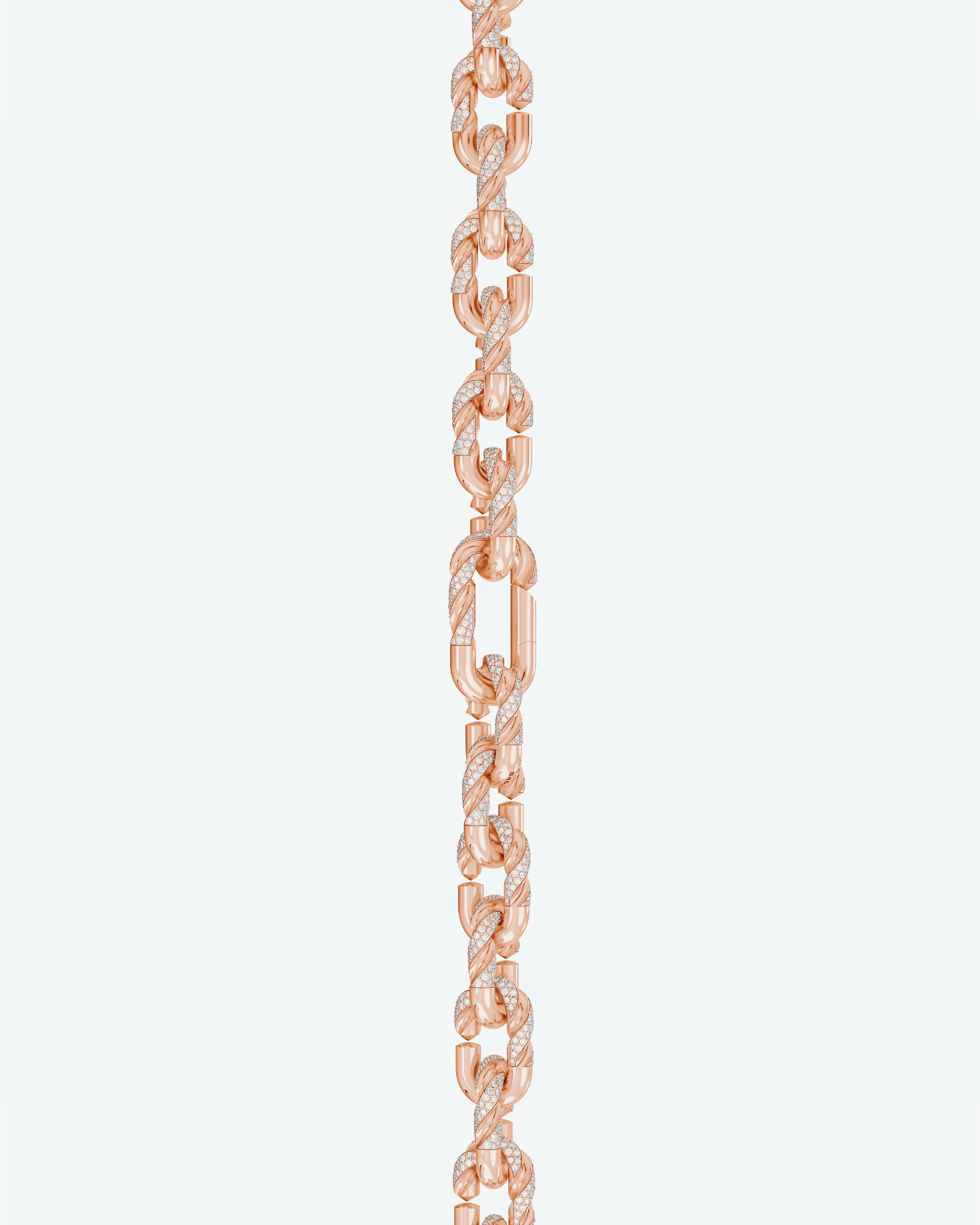 Machina Link Necklace 4mm in Rose Gold with Diamonds