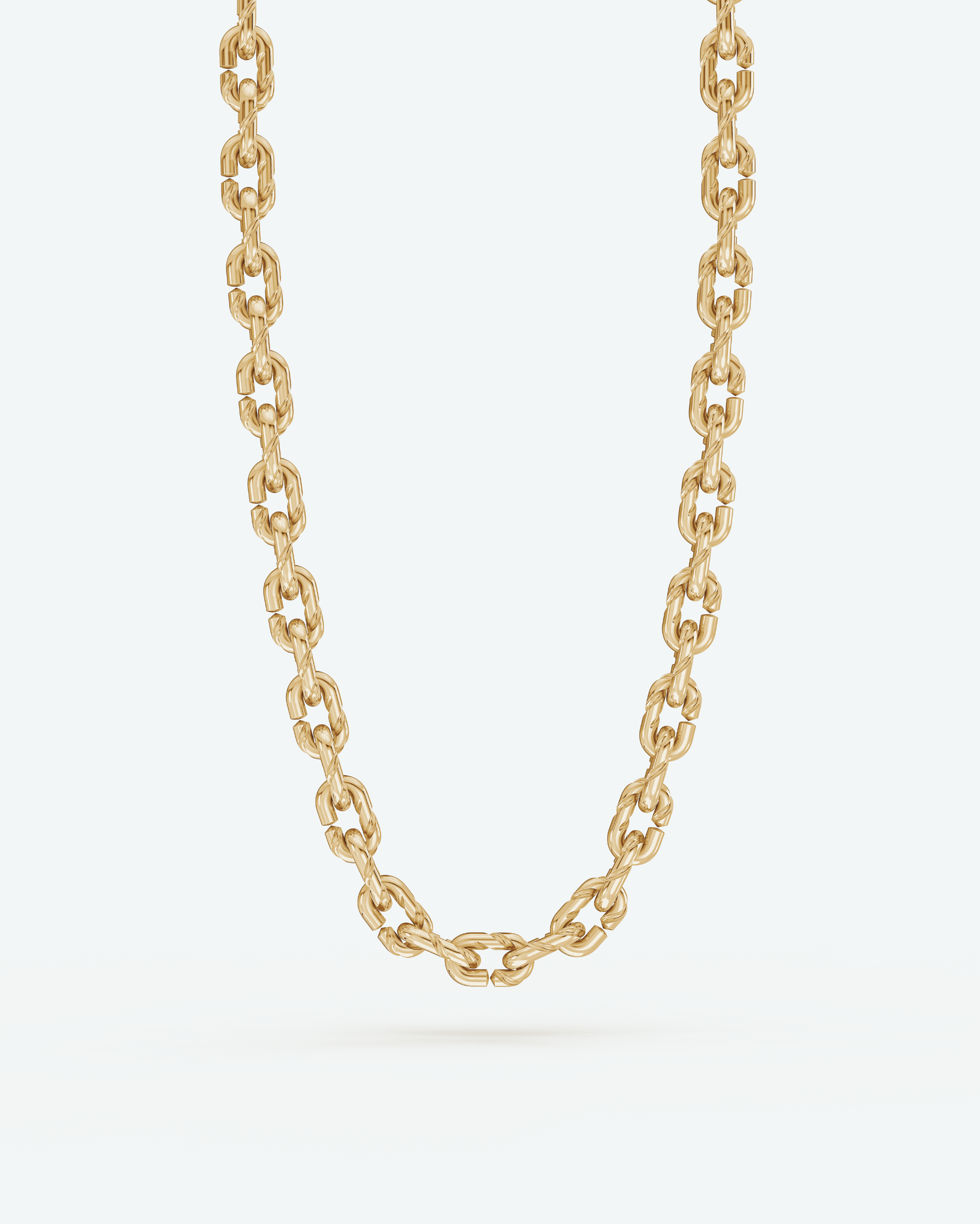 Machina Link Necklace 4mm in Yellow Gold