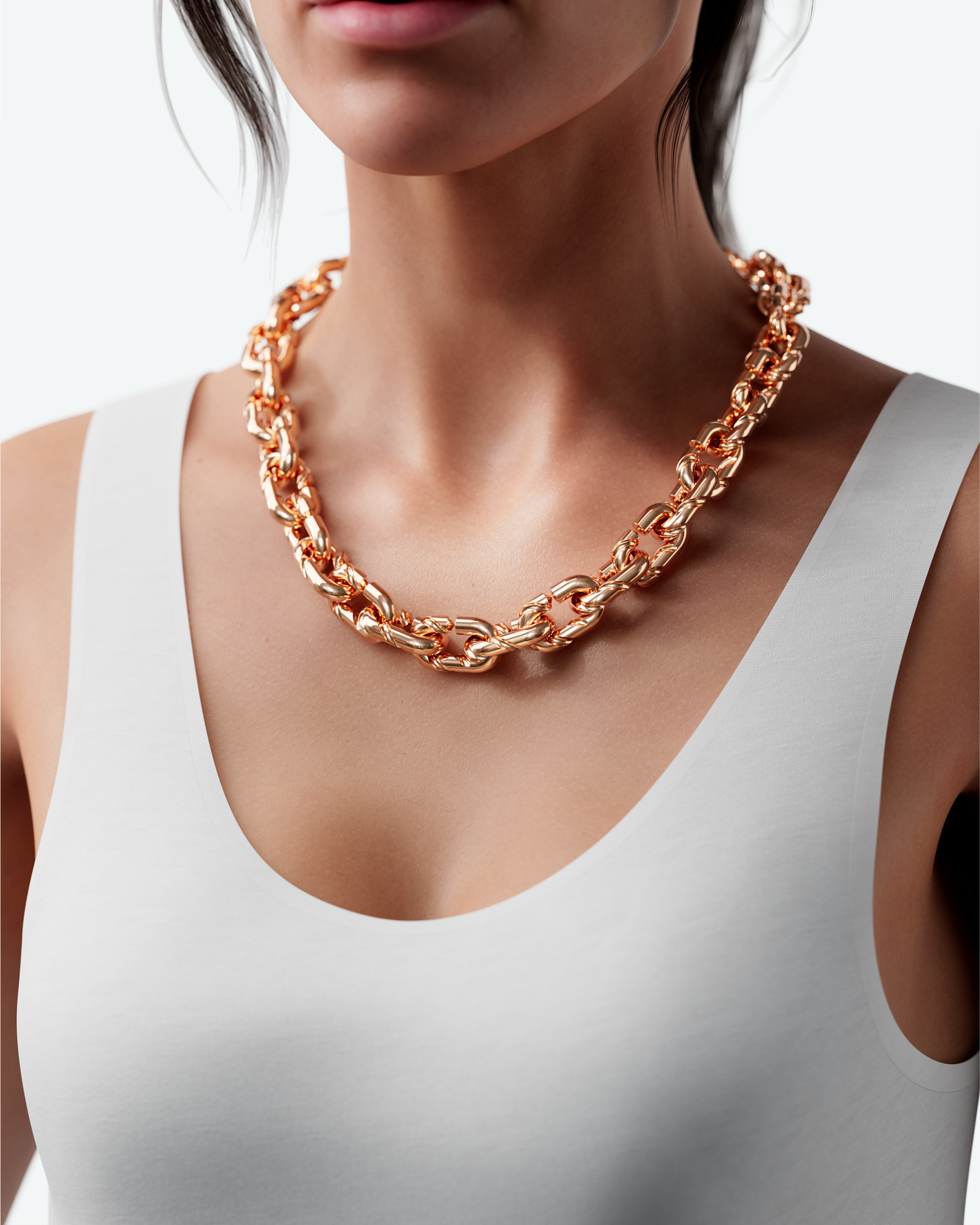 Machina Link Necklace 5mm in Rose Gold