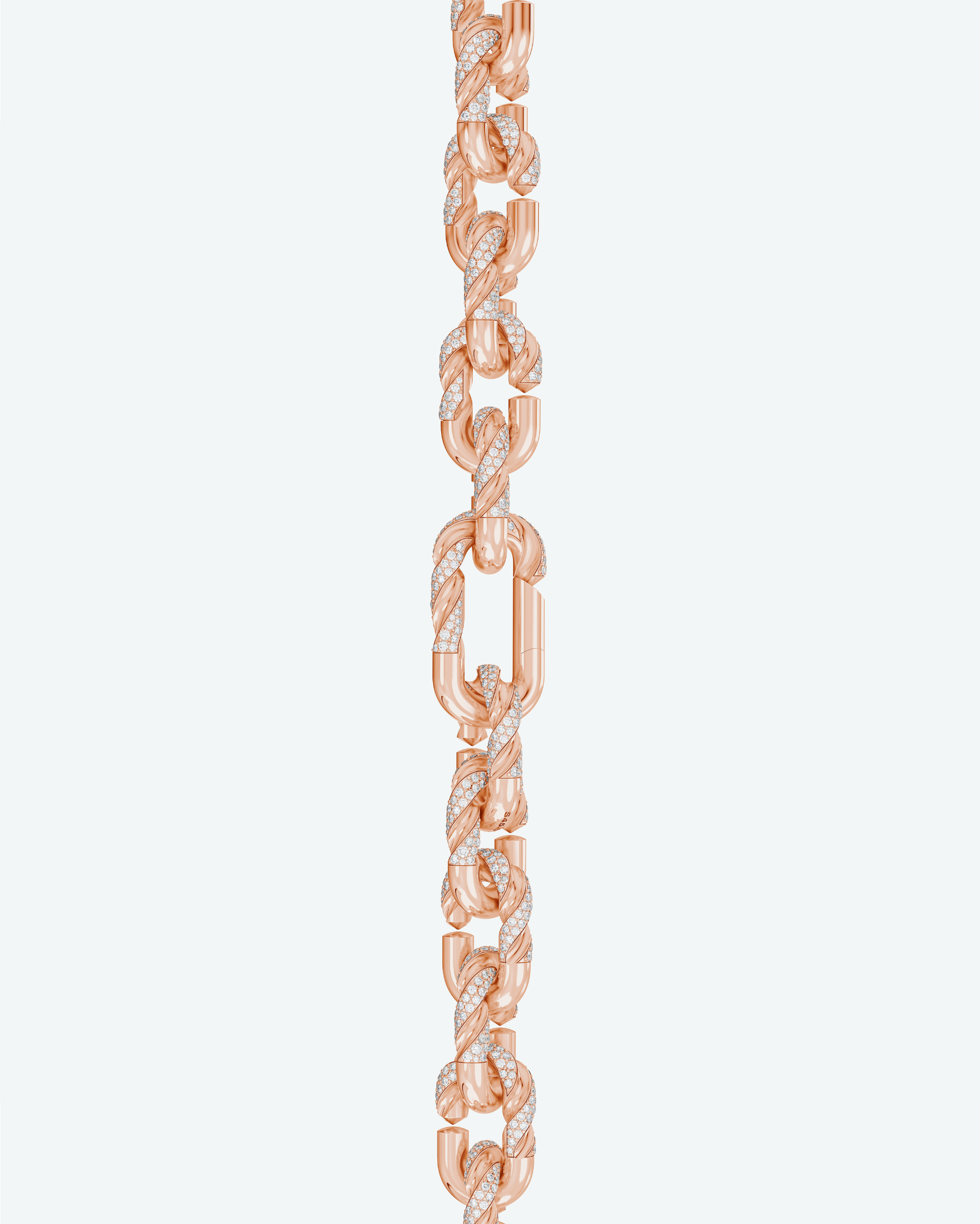 Machina Link Necklace 5mm in Rose Gold with Diamonds