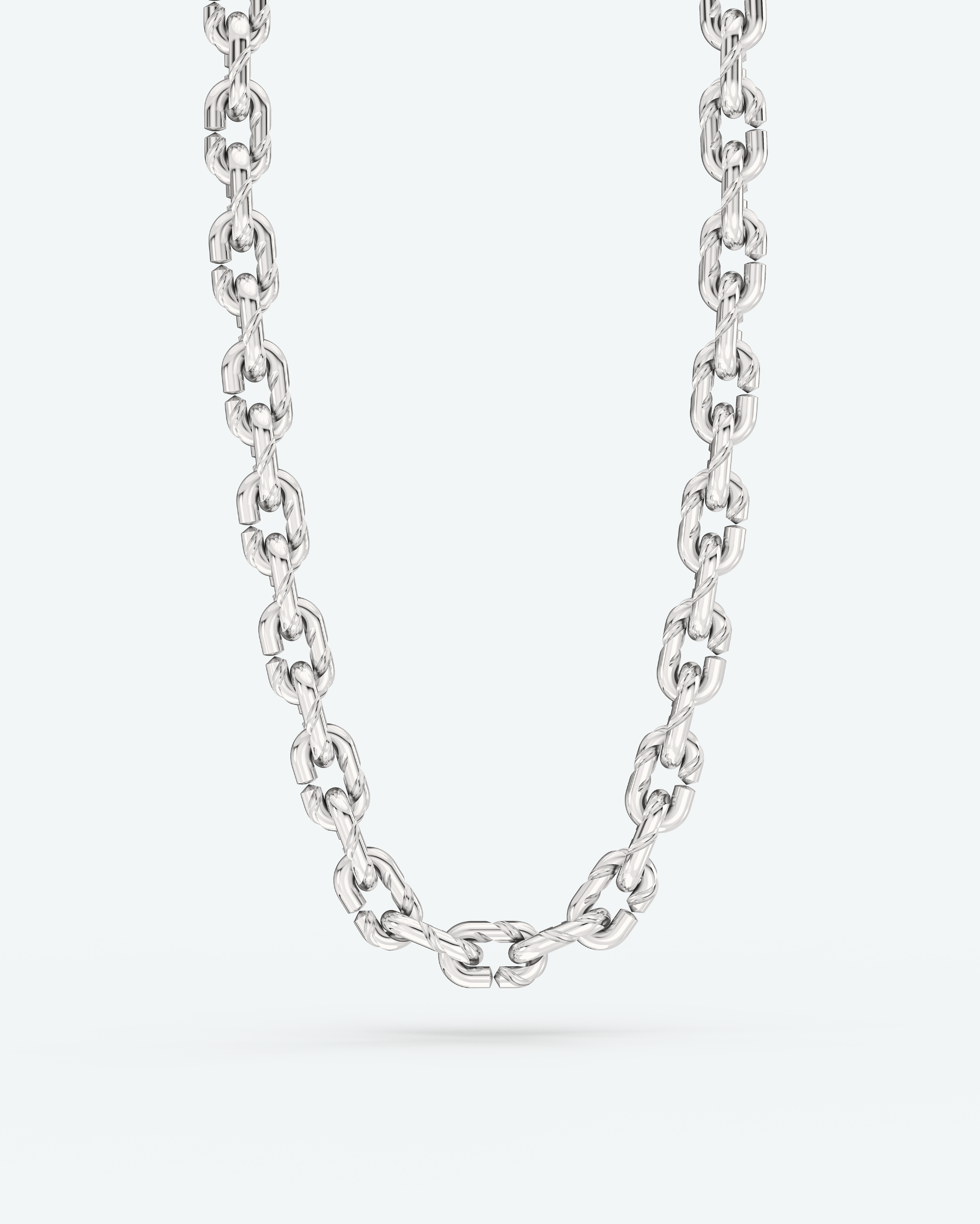 Machina Link Necklace 5mm in White Gold