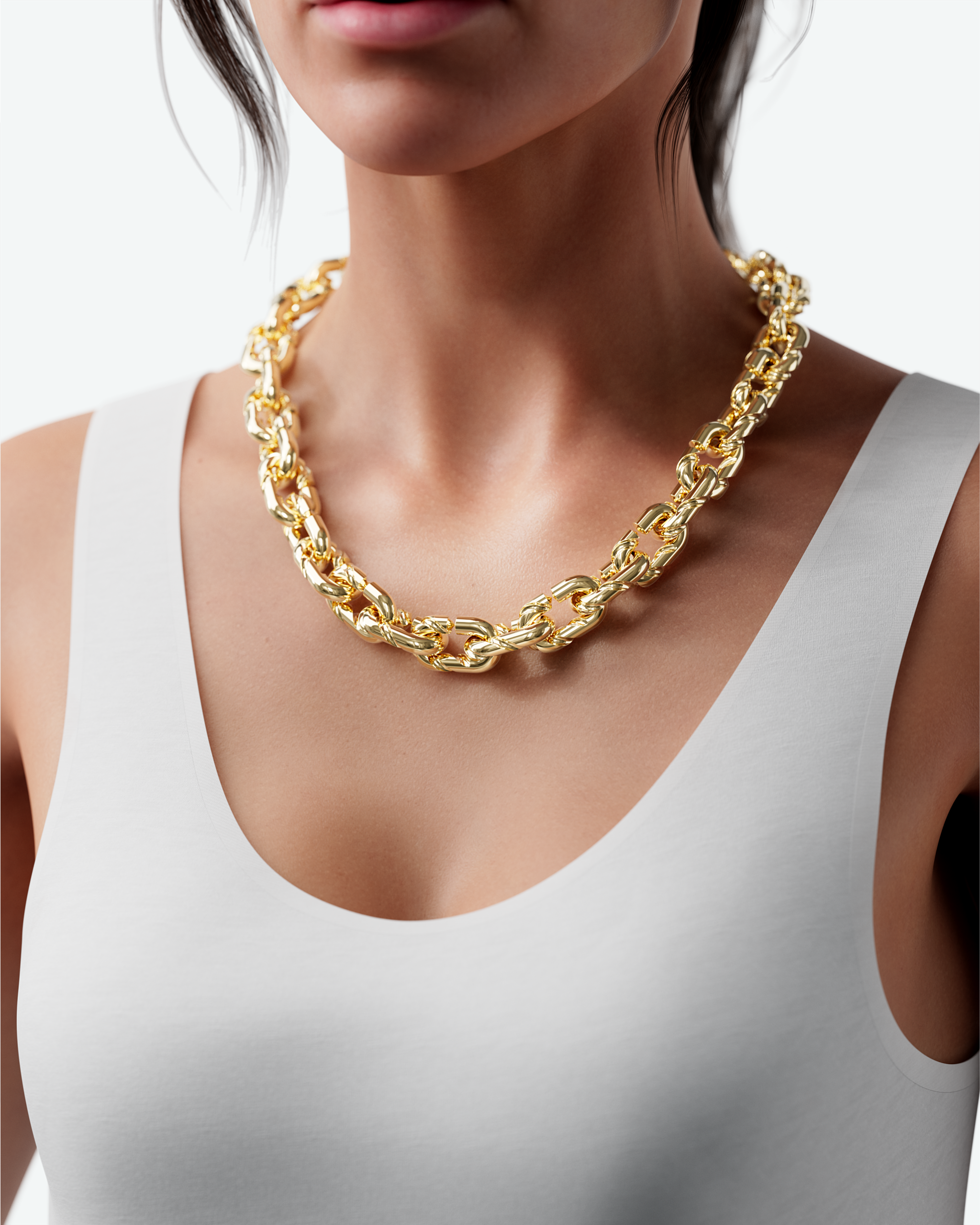 Machina Link Necklace 5mm in Yellow Gold